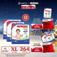 Combo 3 Gói Tã/bỉm quần HUGGIES SKINCARE MEGA JUMBO size XL84+4 miếng