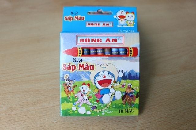 2 hộp sáp mầu Doreamon Hồng Ân