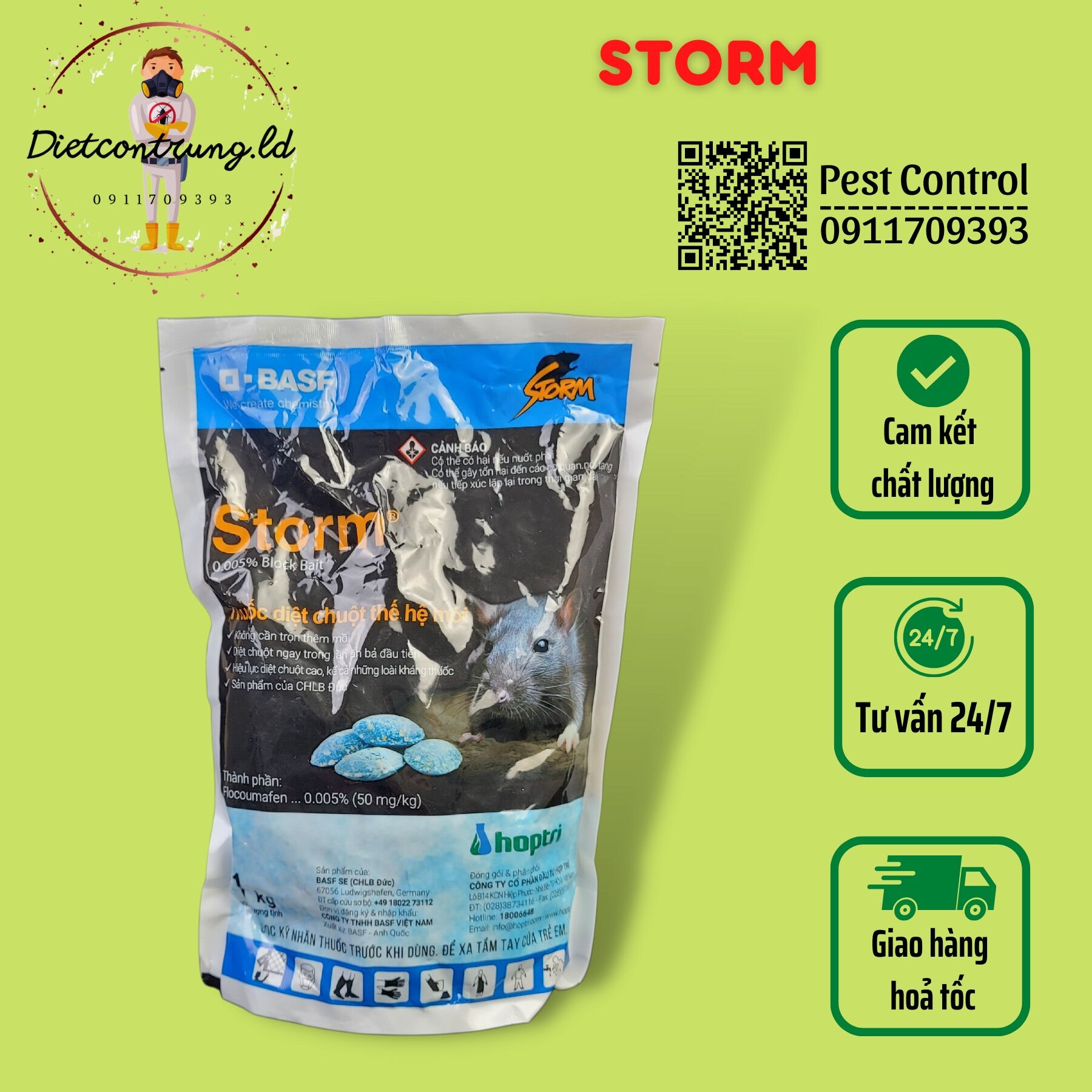 Kẹo chuột STORM 1kg - dùng cho cả chuột khi nhờn bả