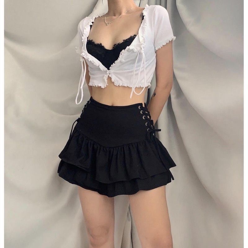 Chân váy ngắn xỏ dây 2 bên siêu hot hit