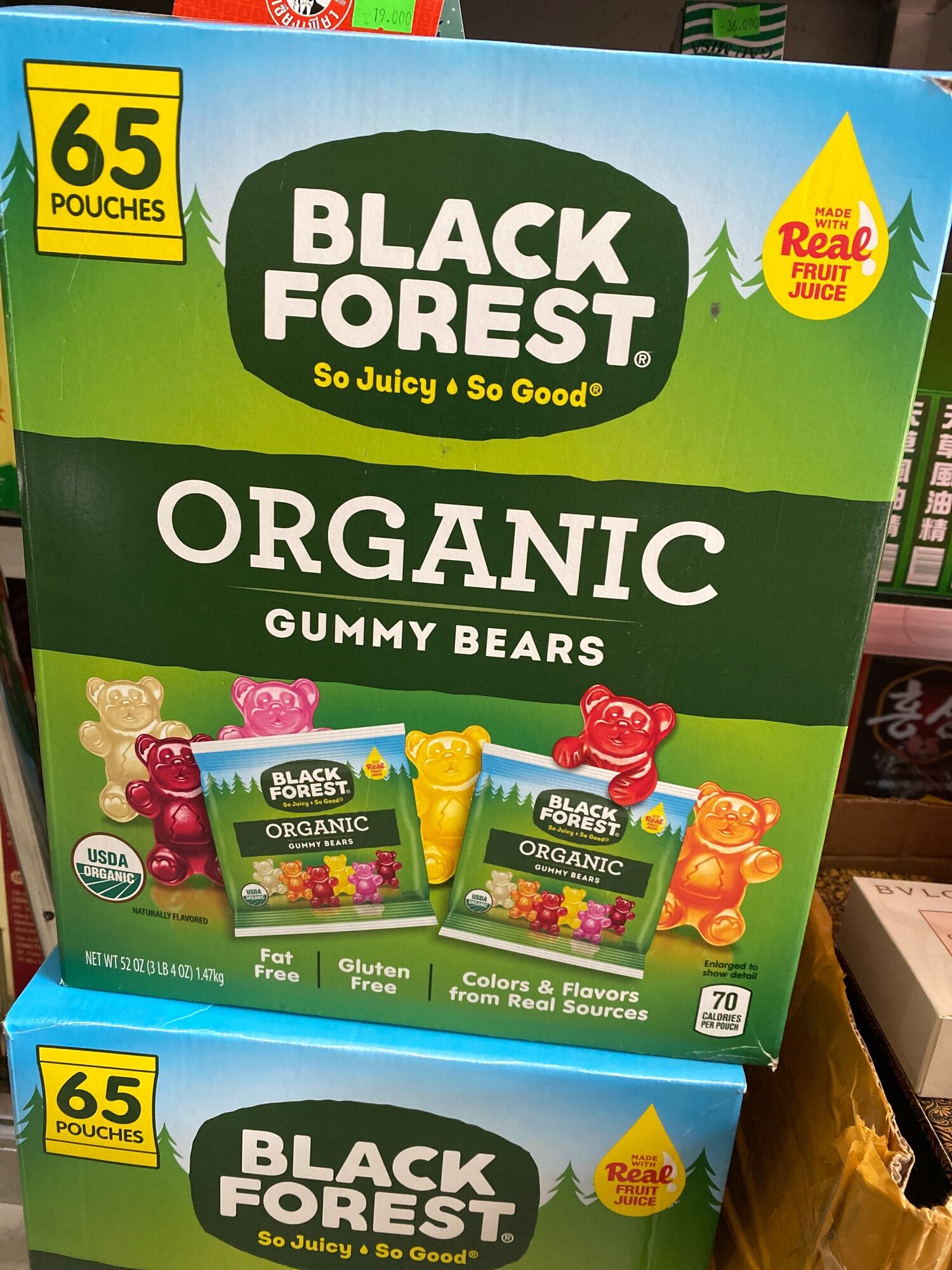 Kẹo dẻo trái cây Black Forester Organic Gummy Bears Hộp 65 gói