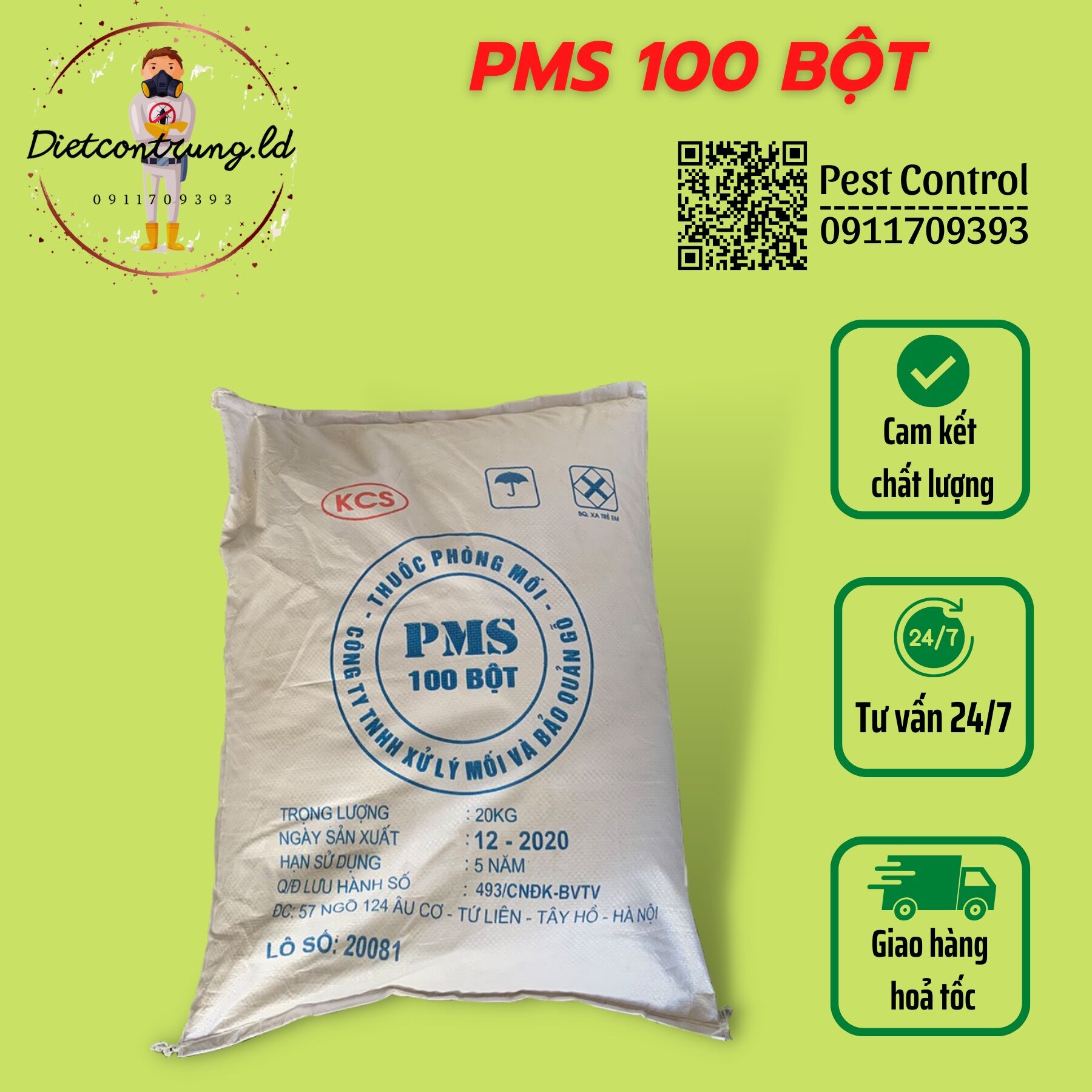 Pms bao 20kg - Sản phẩm chống mối cho nhà, công trình