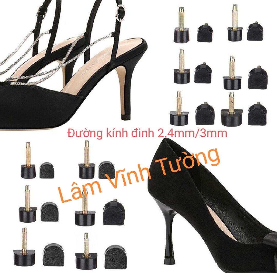 1 cặp nút đinh chữ u/nút đinh tròn sửa gót giày đường kính đinh 2.4mm/3mm