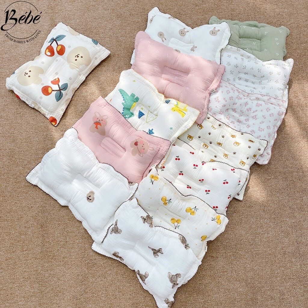 Gối lõm chống bẹp đầu cho bé/ gối xô sơ sinh bebezoo