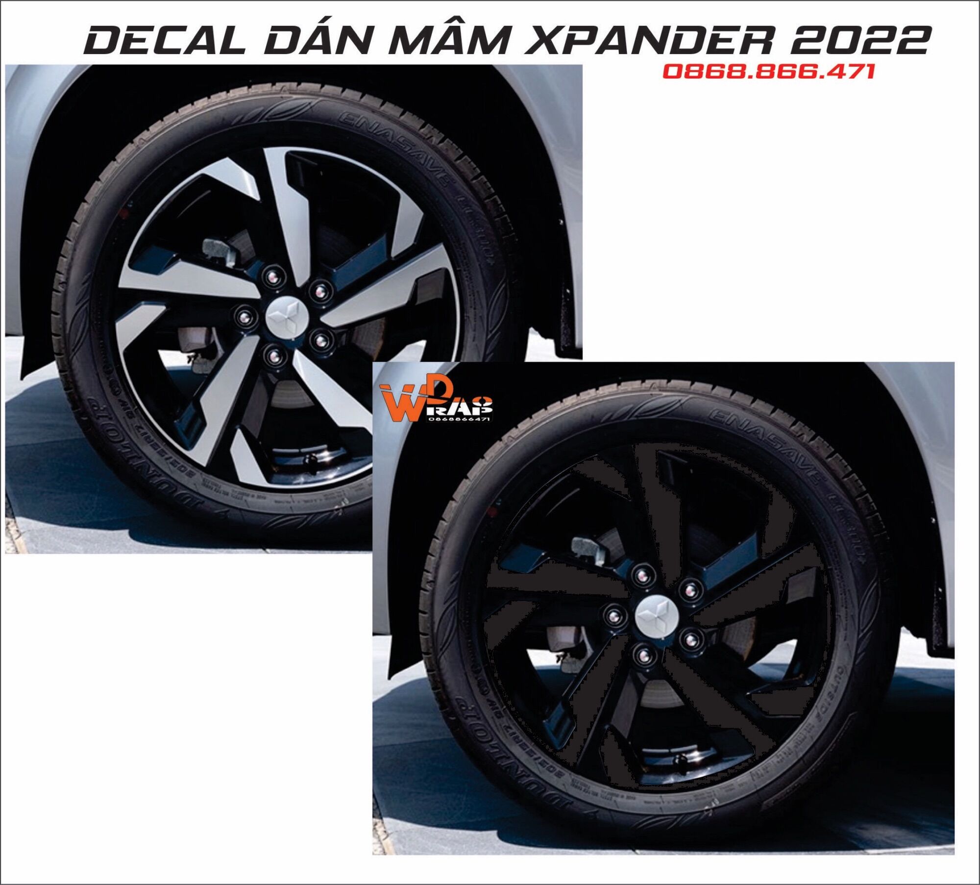 Decal dán mâm Xpander 2022 (5bánh)