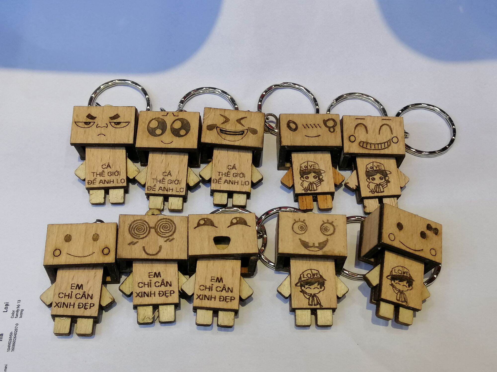 MÓC KHÓA GỖ DANBO NHIỀU MẪU RẤT CUTE