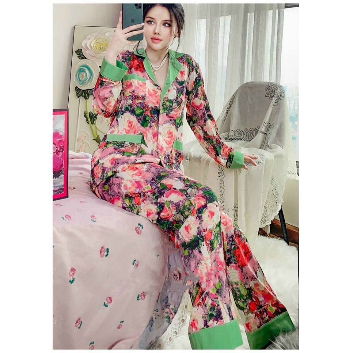 Bộ pyjama lụa cao cấp mã DB09