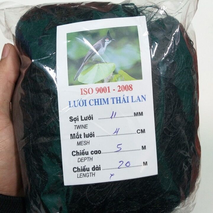 Lưới Bẫy Chim Chào Mào, Họa Mi, Chích Chòe lưới chim tàng hình cao 5m mắt lưới 4cm