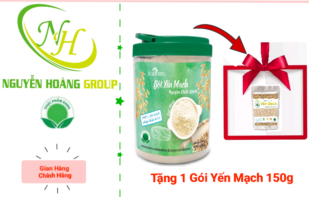 XUÂN AN - Bột Yến Mạch Nguyên Chất Túi 400g( Tặng kèm 1 Gói Yến Mạch 150g)