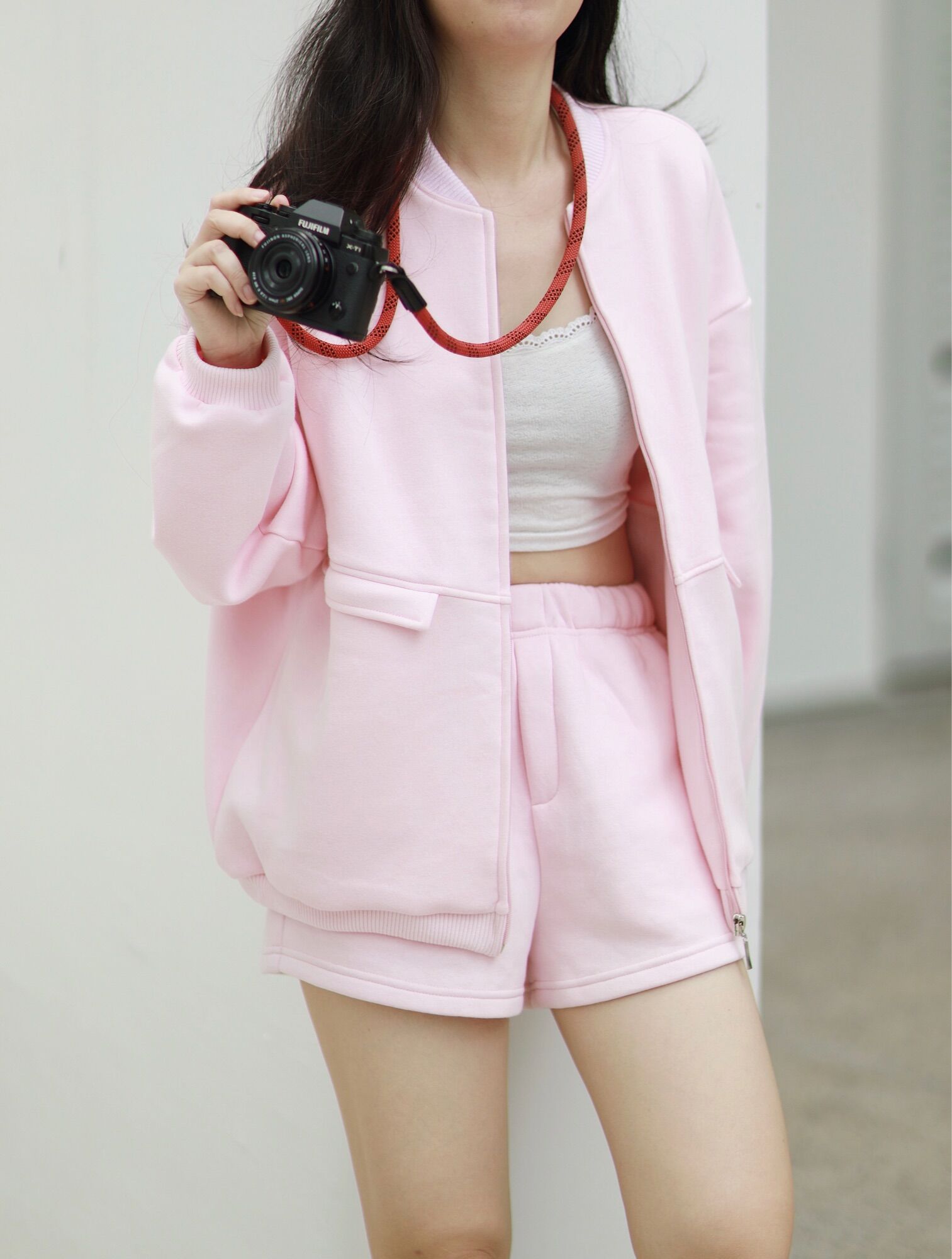 Set áo khoác thun nỉ Bomber và quần shorts RUCHAN