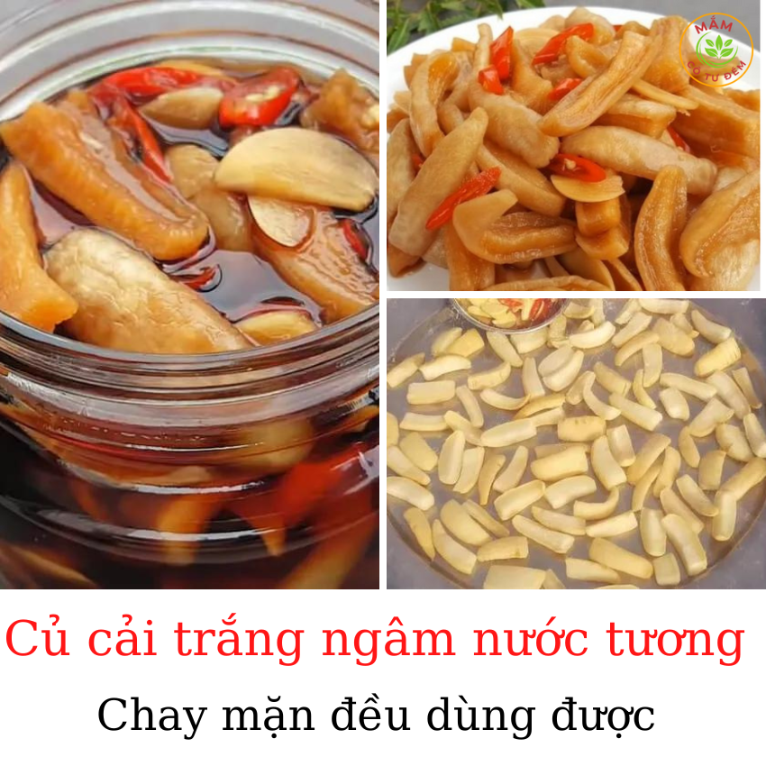 Củ cải trắng ngâm nước tương chạy mặn đều dùng được