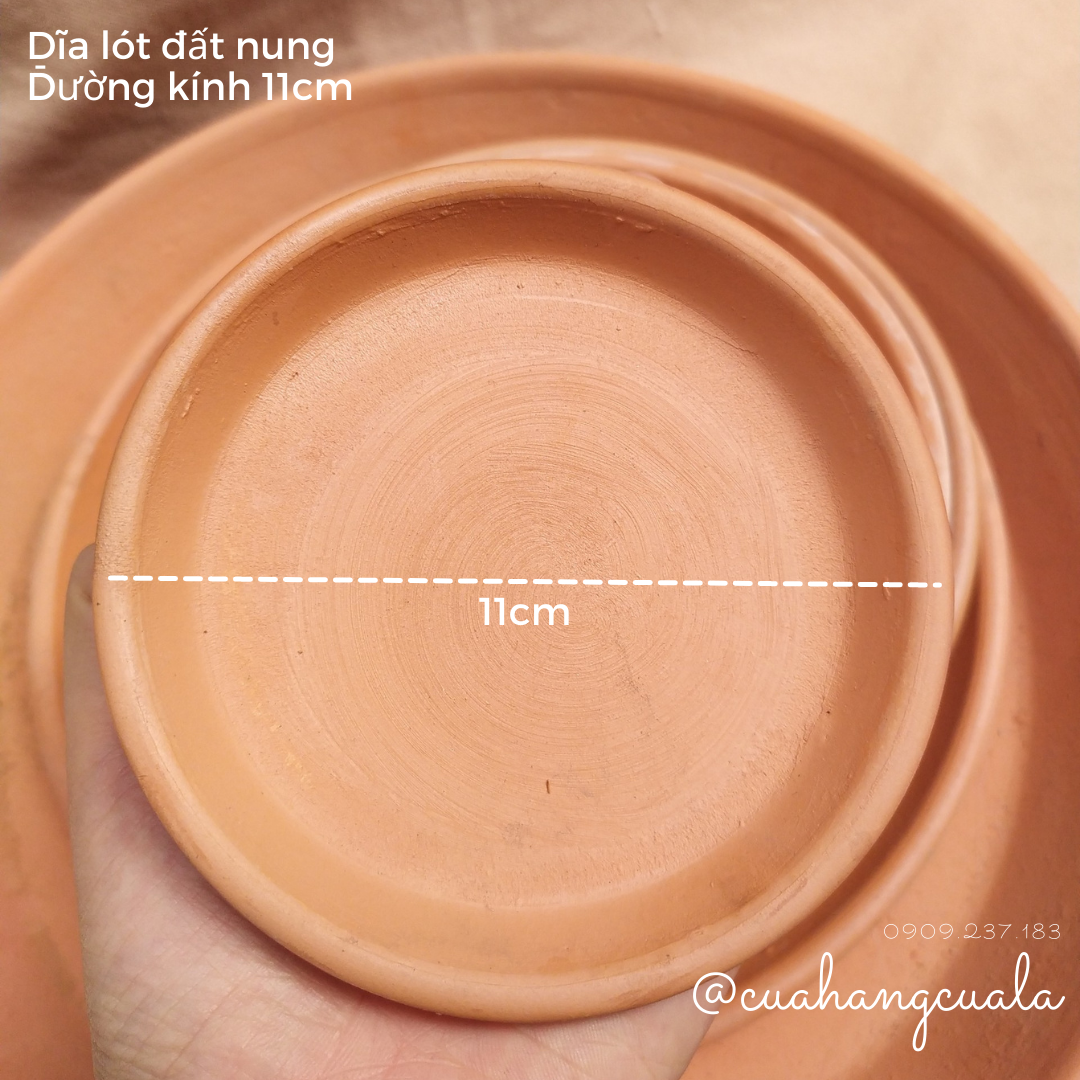 Dĩa lót chậu đất nung trồng cây (đủ size 5 - 32cm)