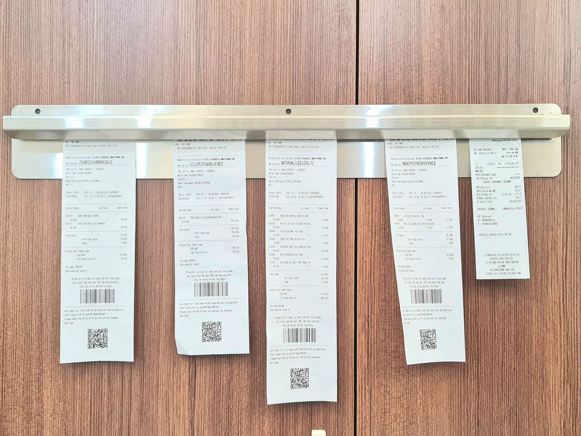 Thanh kẹp bill, order, oder hóa đơn bằng inox đủ size 30cm đến 120cm