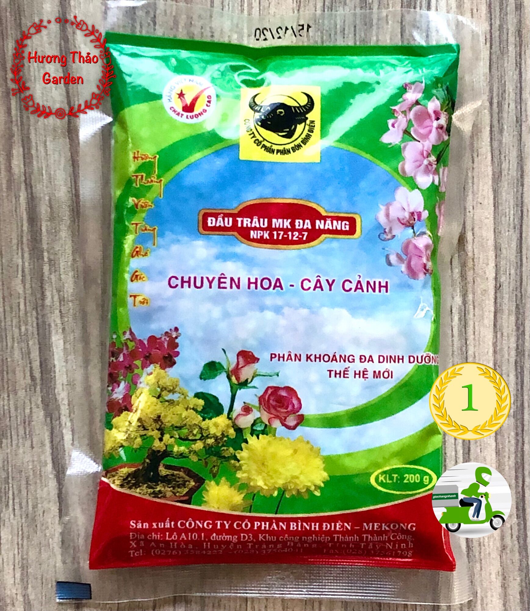 Phân Bón NPK Đầu Trâu 17-12-7 Chuyên Cho Hoa Và Cây Cảnh ( gói 200gr)