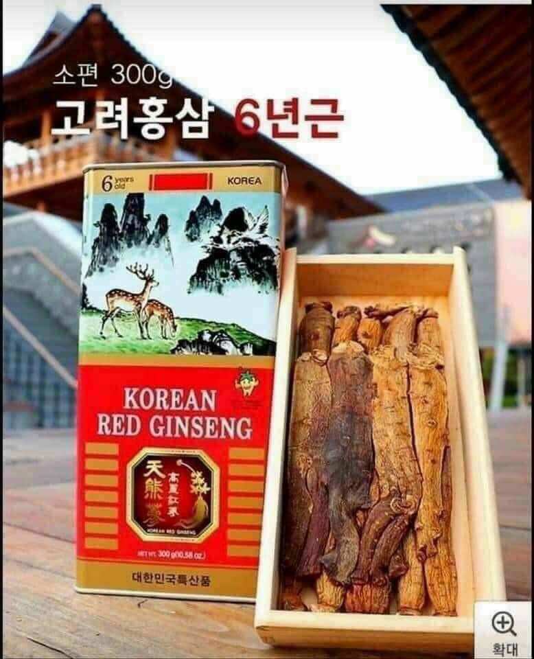 [CAO CẤP] Hồng sâm khô Hàn Quốc (Hộp thiêc 300g) loại 10củ