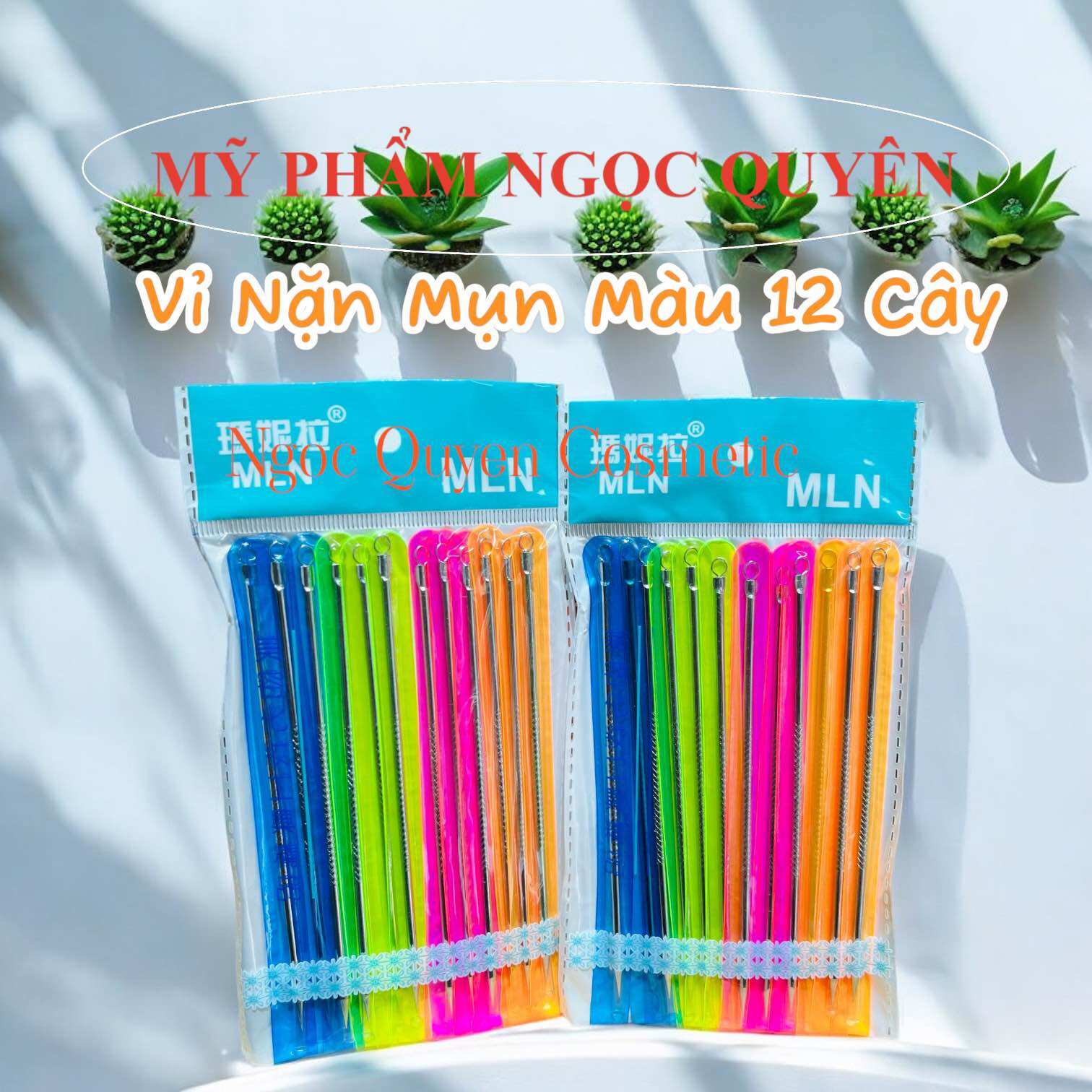 Vỉ nặn mụn 12 cây/ nặn mụn vỉ màu