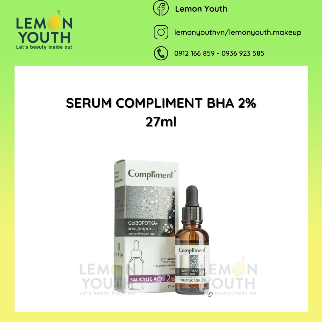 Serum Compliment Salicylic Acid 2% Tẩy Tế Bào Chết Giảm Mụn Giảm Bít Tắc Lỗ Chân Lông