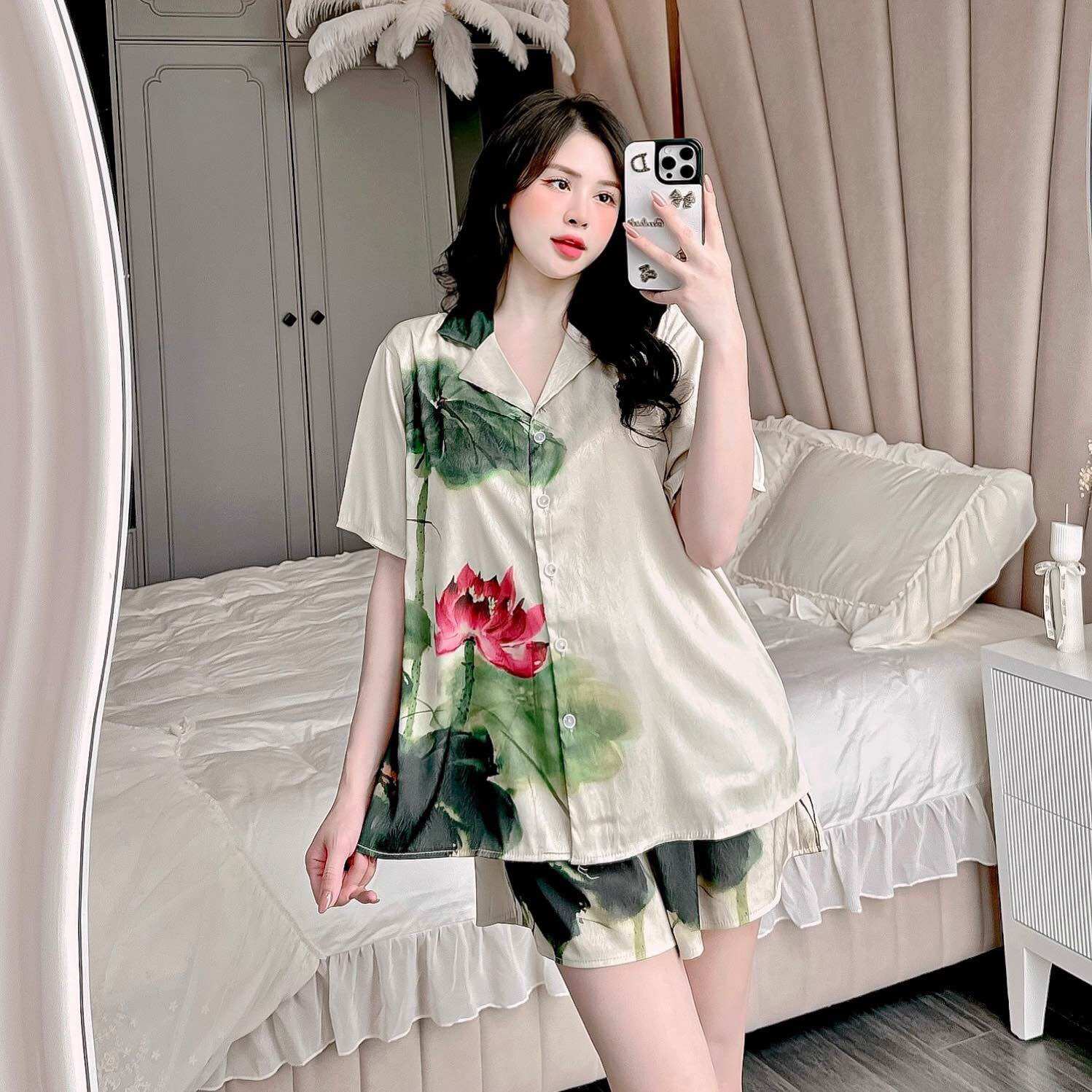 (55-100kg) Đồ Bộ Bigsize Lụa Xước Ánh Kim - ĐÙI