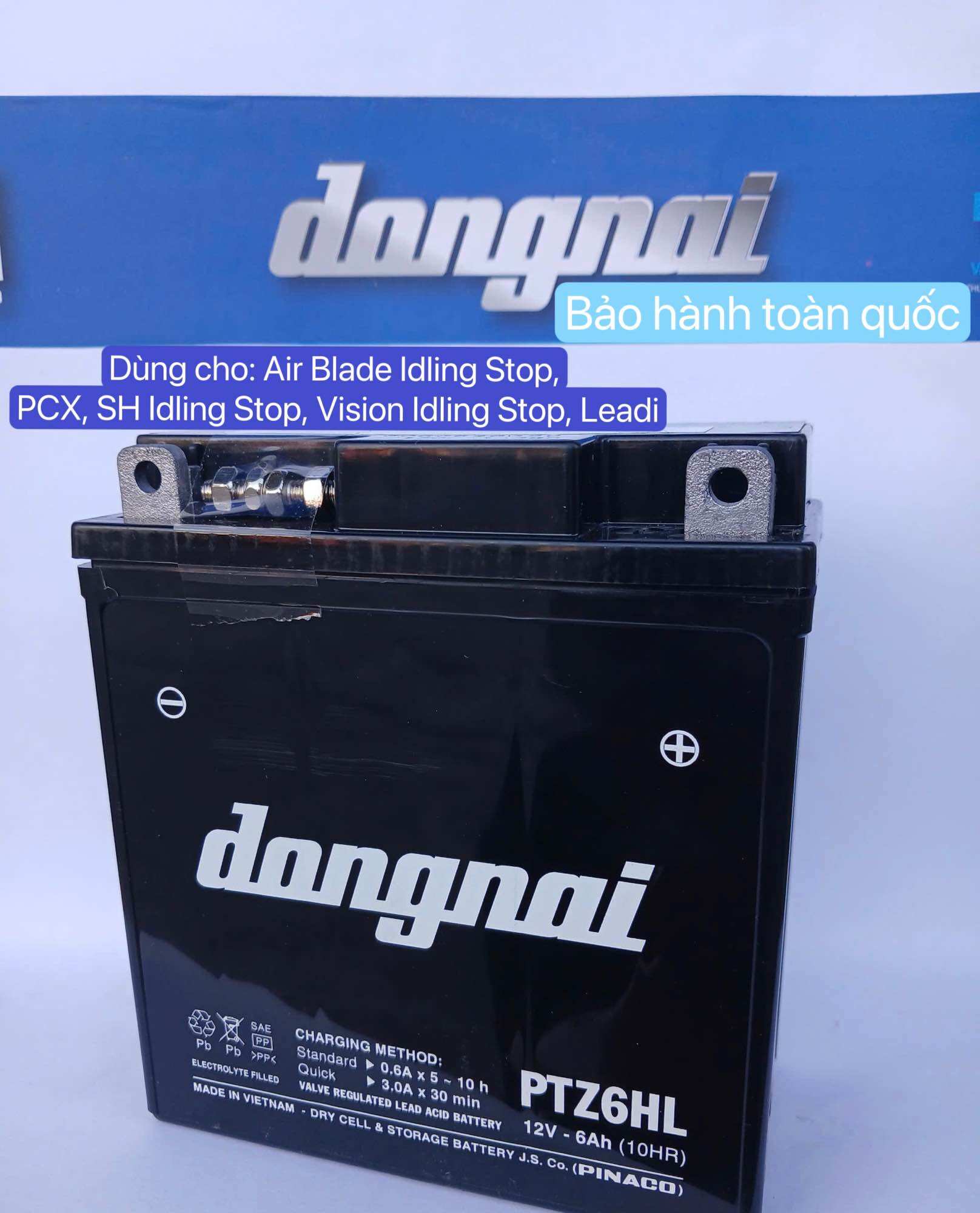 BÌNH PTZ6HL ẮC QUY ĐỒNG NAI XE MÁY 12V 6AH