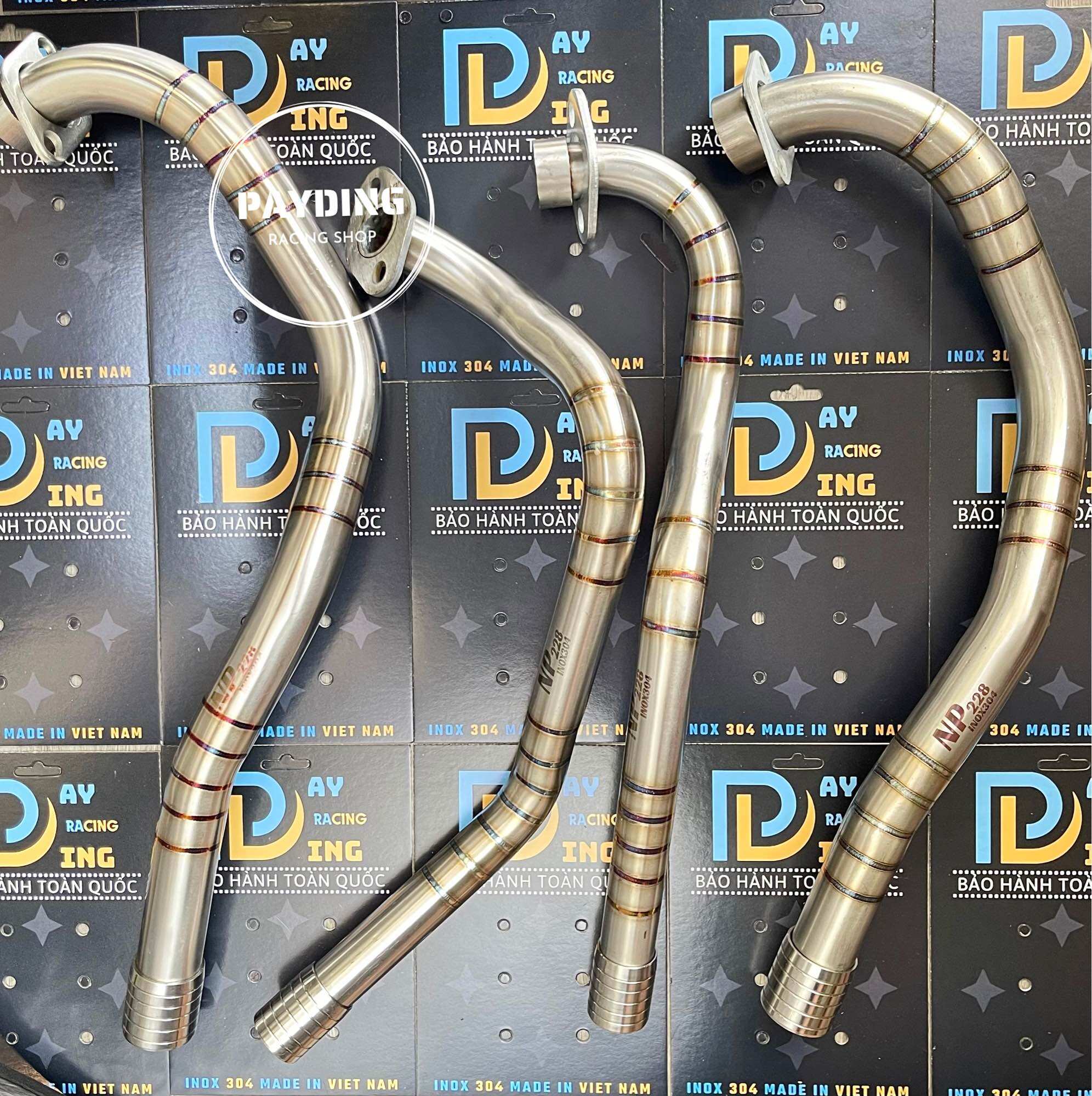 Cổ pô inox304 KÈM khâu nối gắn cho các dòng xe (WAVE,DREAM,FU,EX....)