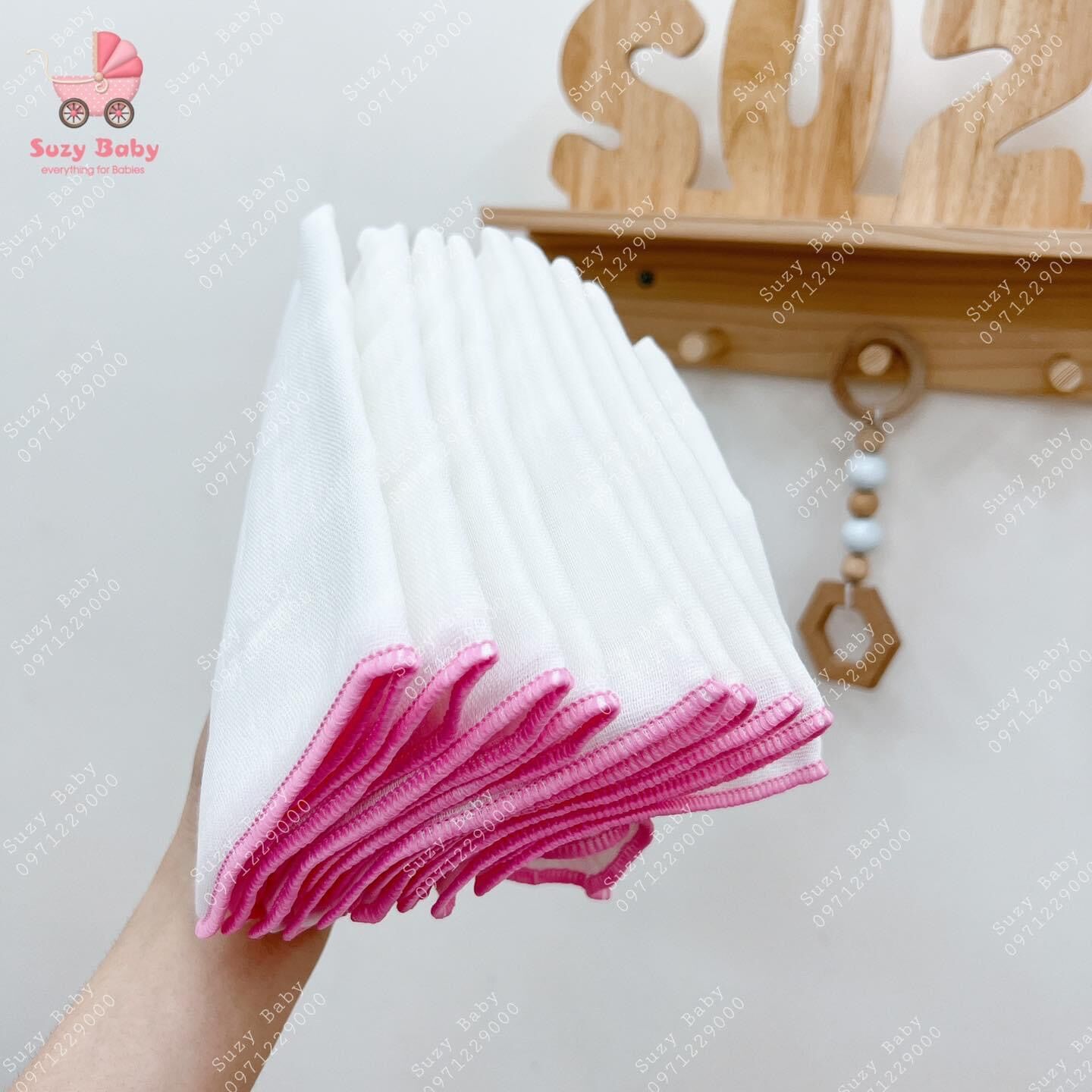 Khăn Sữa Xuất Nhật, Khăn Sữa 10 điểm+ MIPBI Set 10 Khăn Xô Trắng