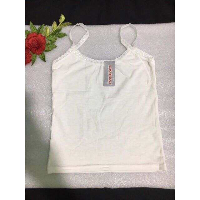 Áo lá học sinh dáng dài, áo lót 2 dây cotton chất vải dày dặn, áo lá bé tiểu học
