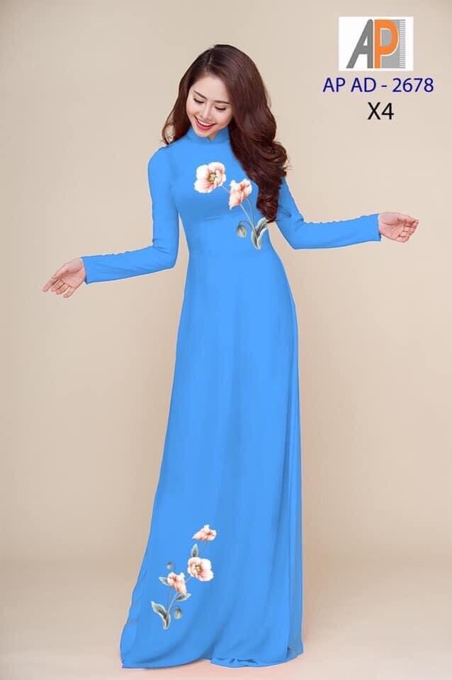 Vải áo dài hoa đơn giản