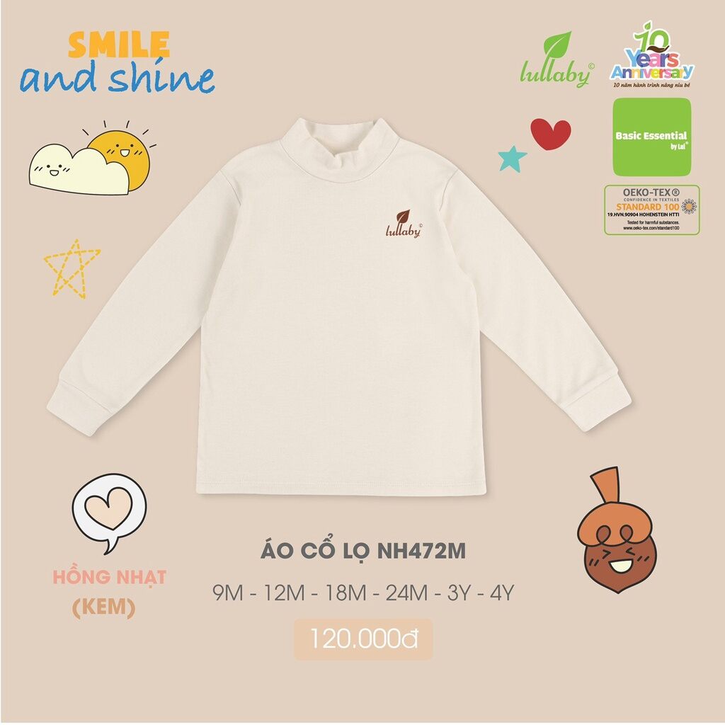 [Lullaby] Áo cổ 3 phân/cổ lọ chất cotton dày hàng đông 2022