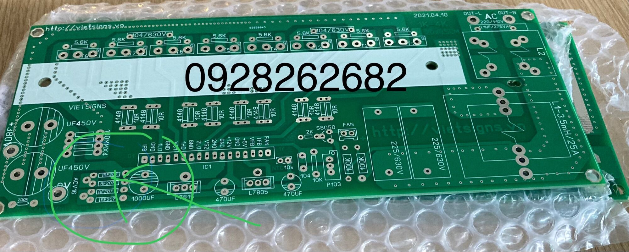 Board trắng inverter sin chuẩn DC_AC 8 igbt