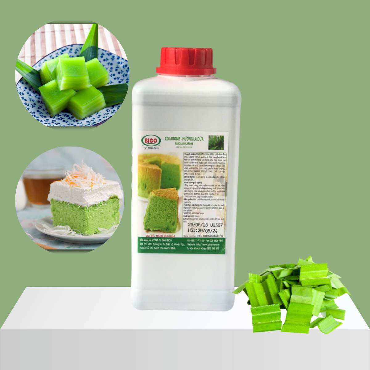 HƯƠNG LÁ DỨA BICO CHAI 1KG( CÓ CHIẾT)