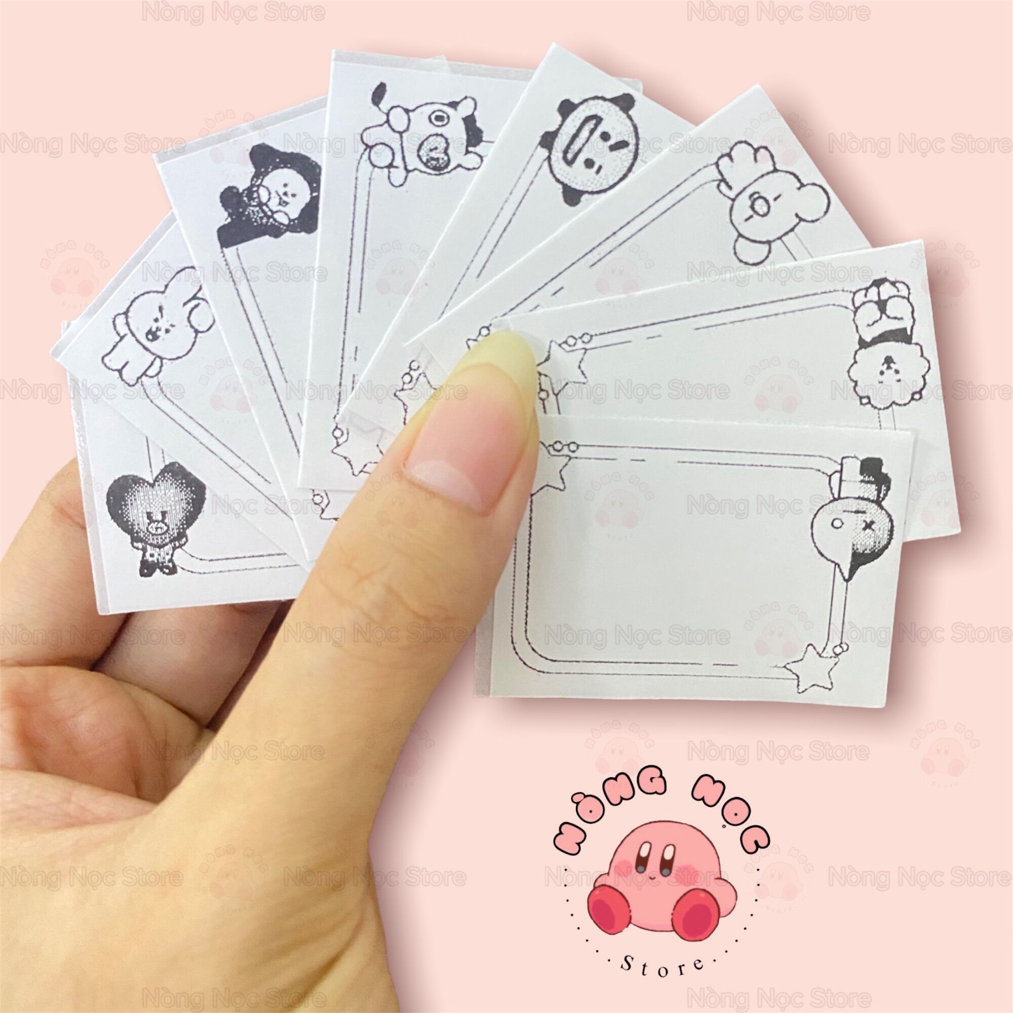 Set 8 Tem Nhãn Dán - Giấy Note Dán - Sticker Hình BTS Siêu Đáng Yêu