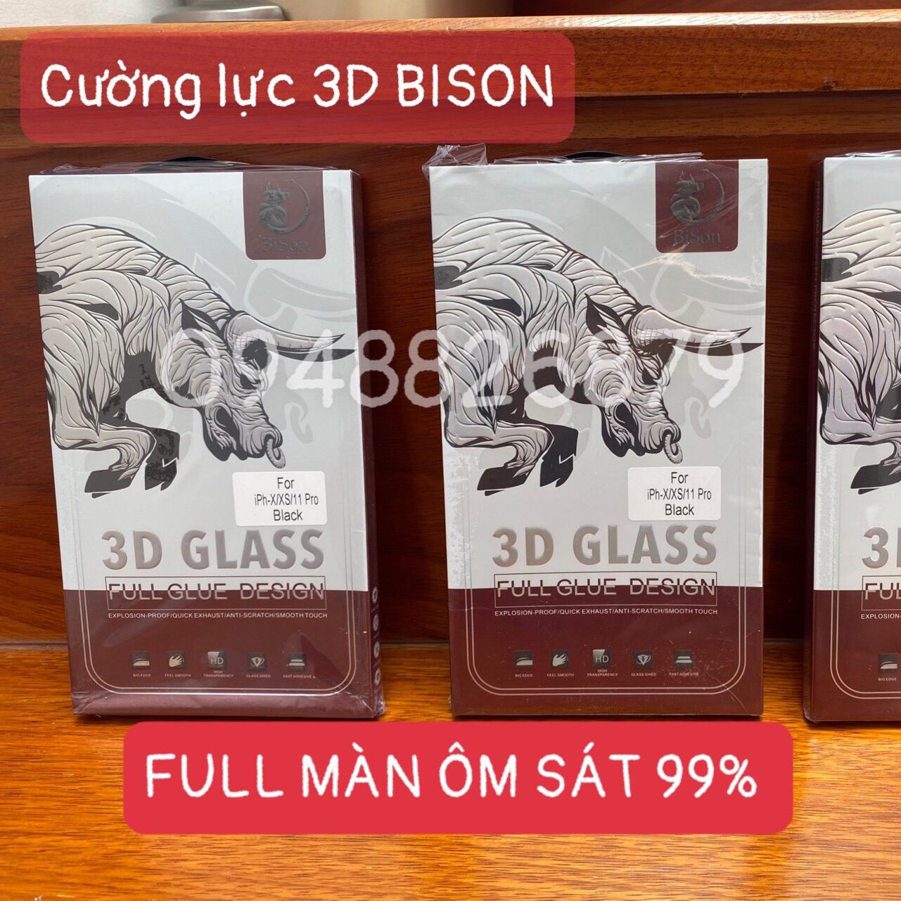 Kính cường lực full màn 99% tuyệt đối bison 3d