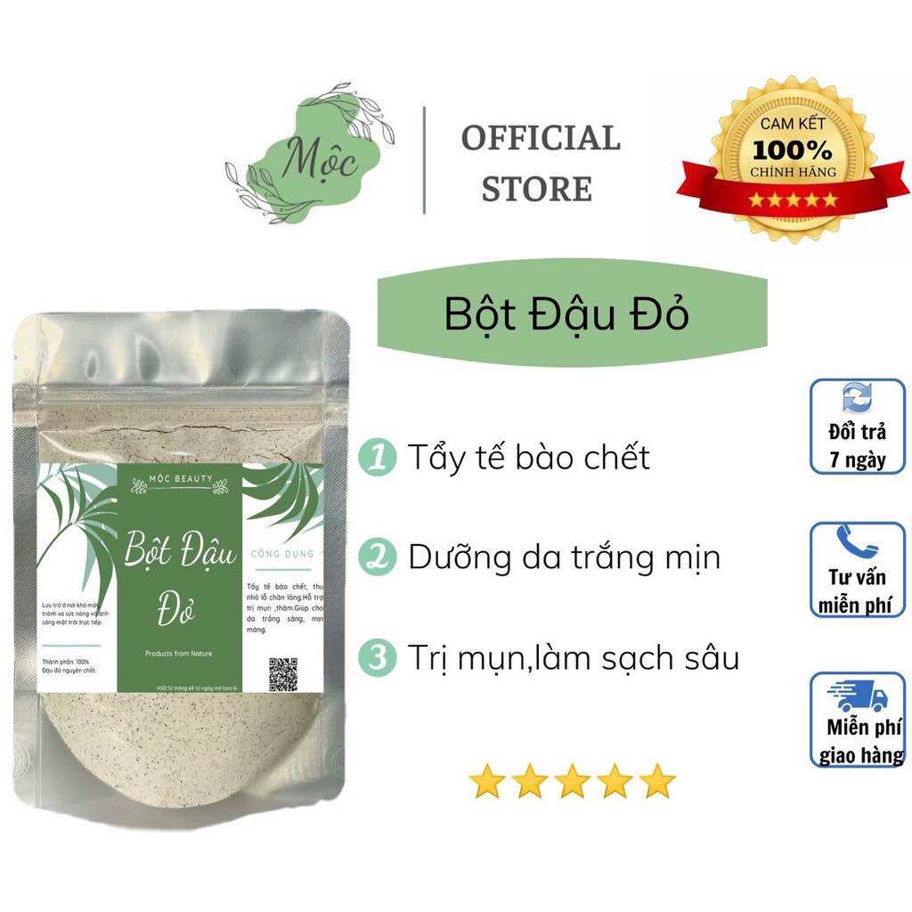 Bột đậu đỏ 100gr nguyên chất mịn, thơm