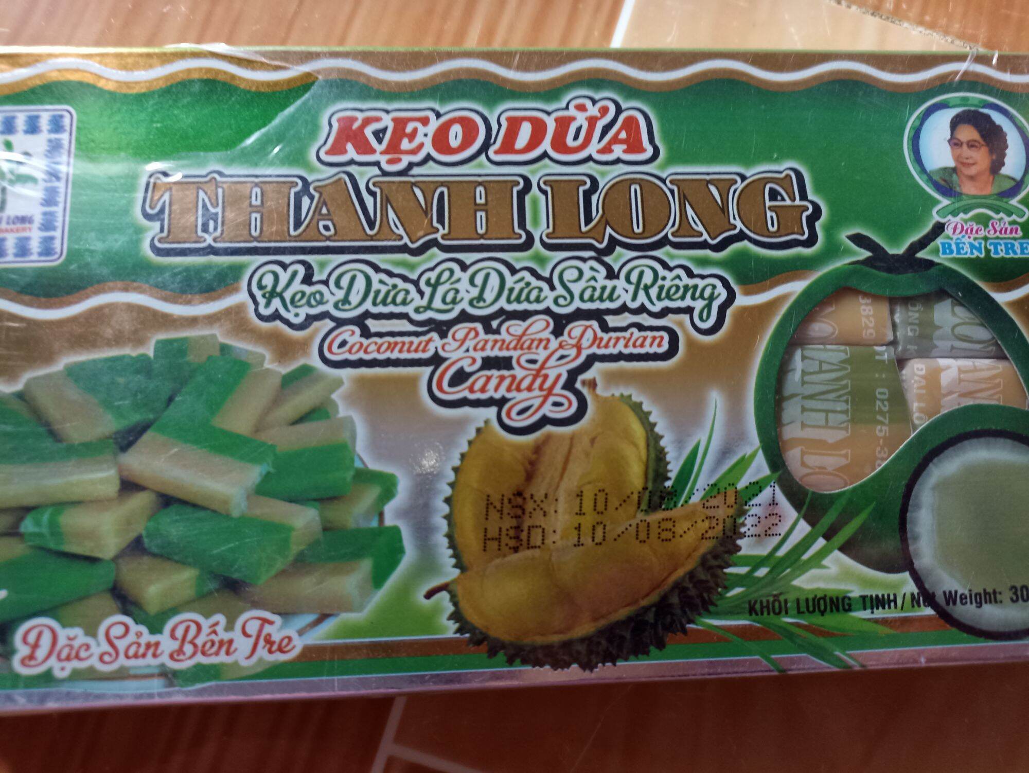 kẹo dừa Thanh Long đặc sản Bến tre hộp nhỏ 300g gói giấy