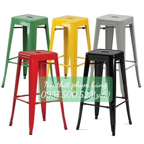 Ghế tolix sắt quầy bar ko tựa