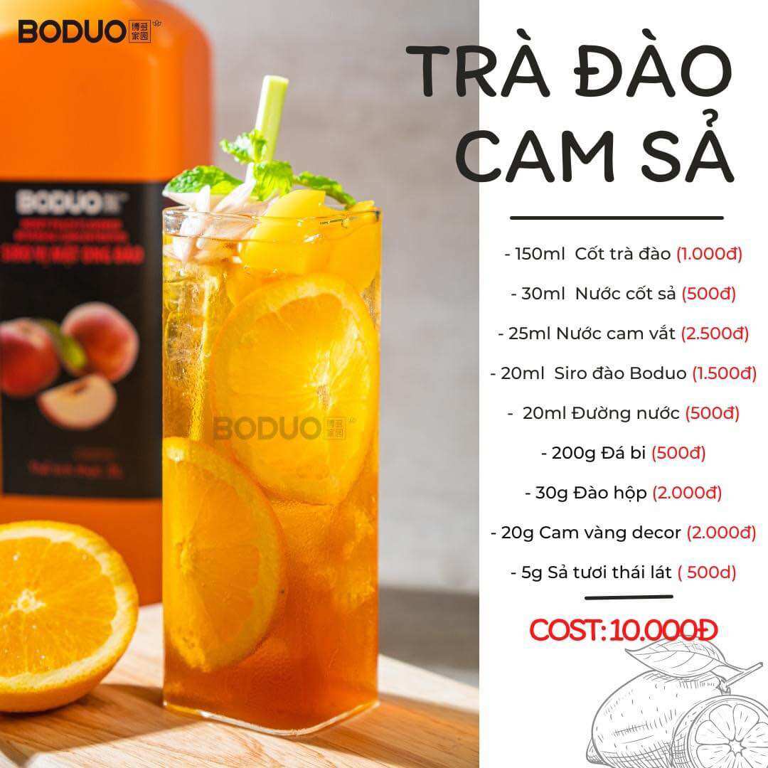 Siro đào Boduo chai 2L