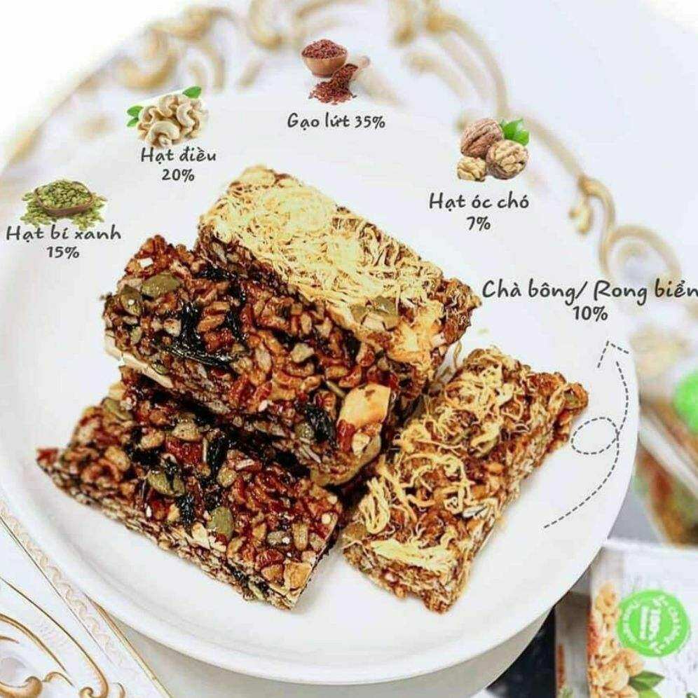 (organic) Set 3 túi Thanh Cơm Gạo Lứt Ngũ Cốc 3 vị thơm lừng giòn rụm giàu dinh dưỡng 300gr/3túi