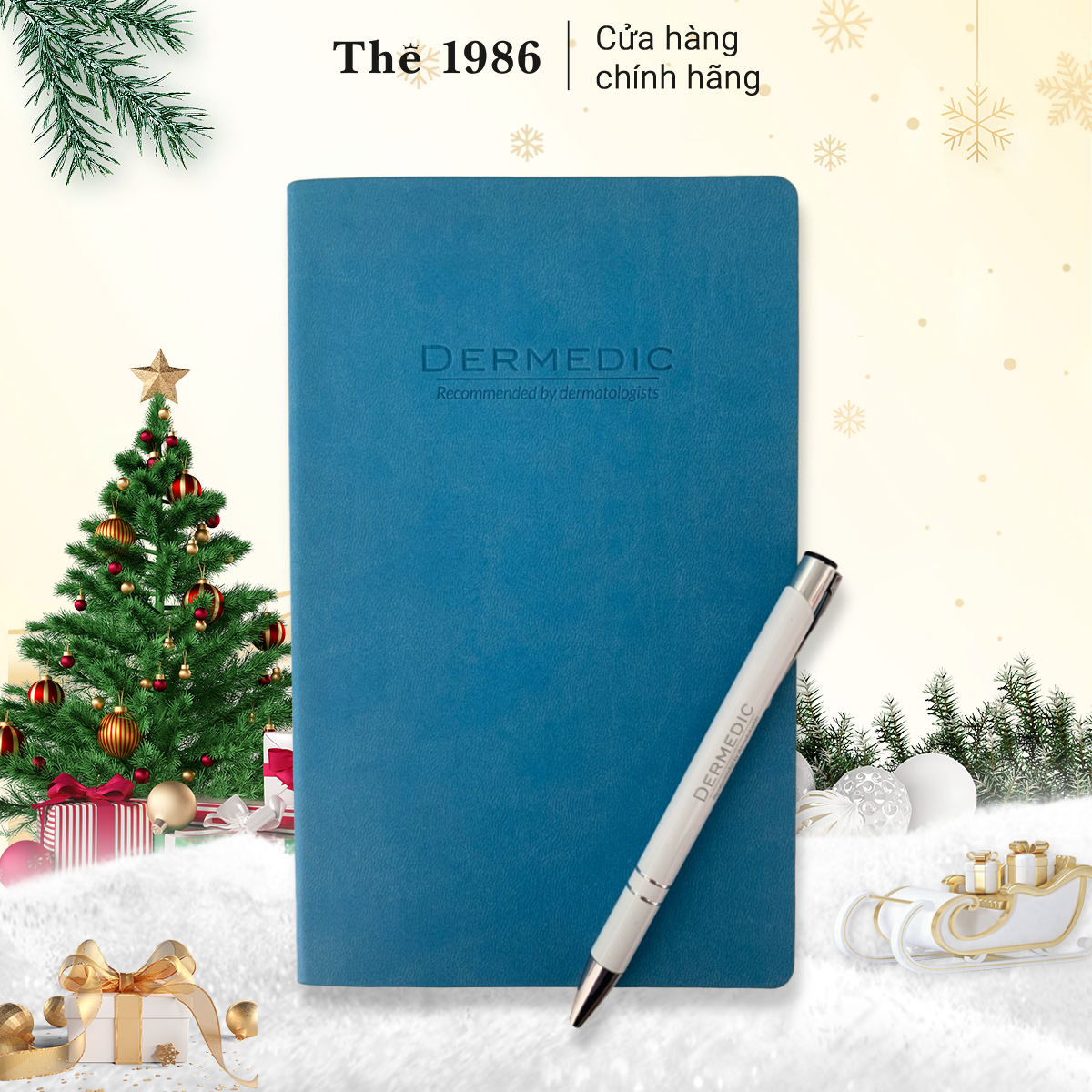 Sổ tay Notebook màu xanh Dermedic