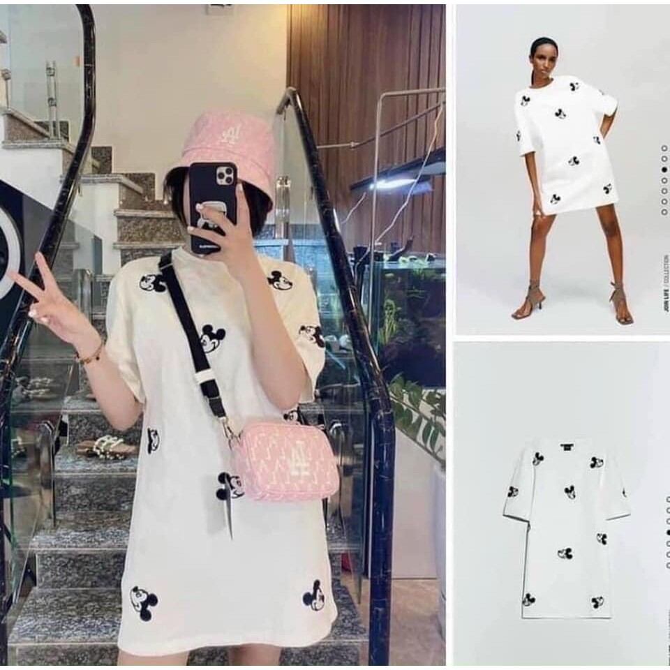 Áo mickey trắng dài cho c ce
