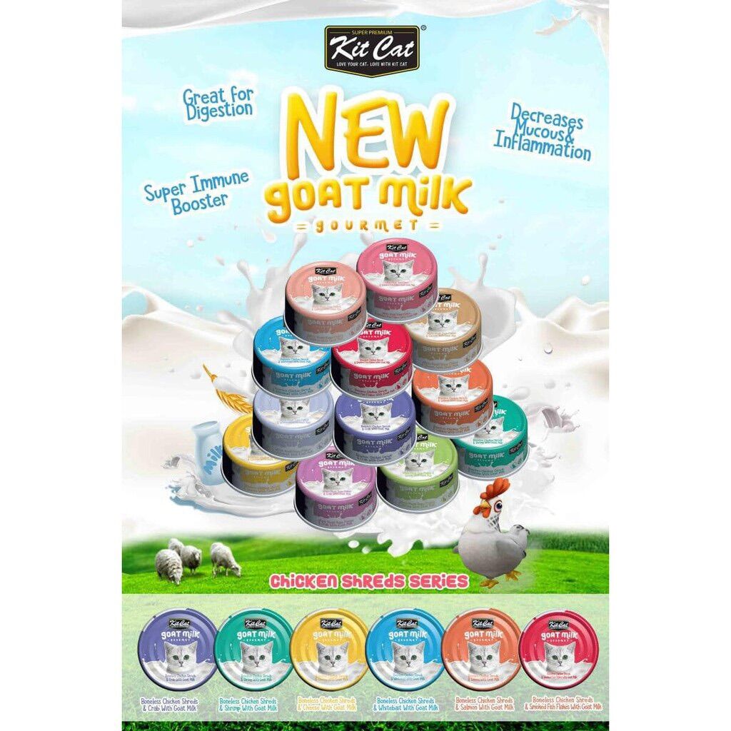 Pate Kit Cat sữa dê cho Mèo, lon 70g