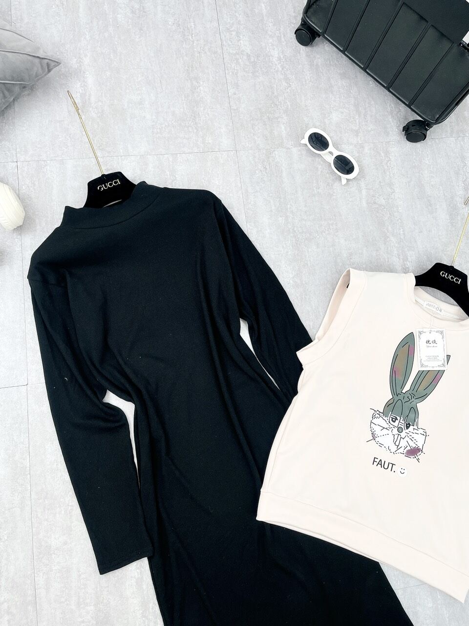 Sét váy suông kèm gile thỏ TH39