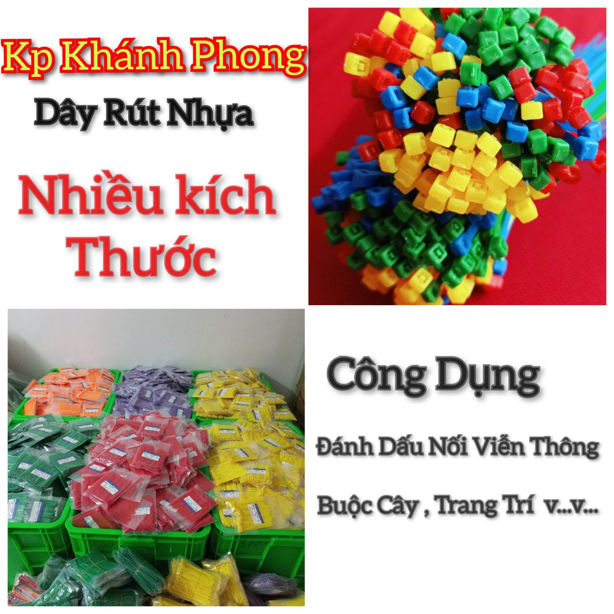 (HCM) Bịch 💯 sợi mix 10 màu dây Rút  4x100 (2.5li x10cm )