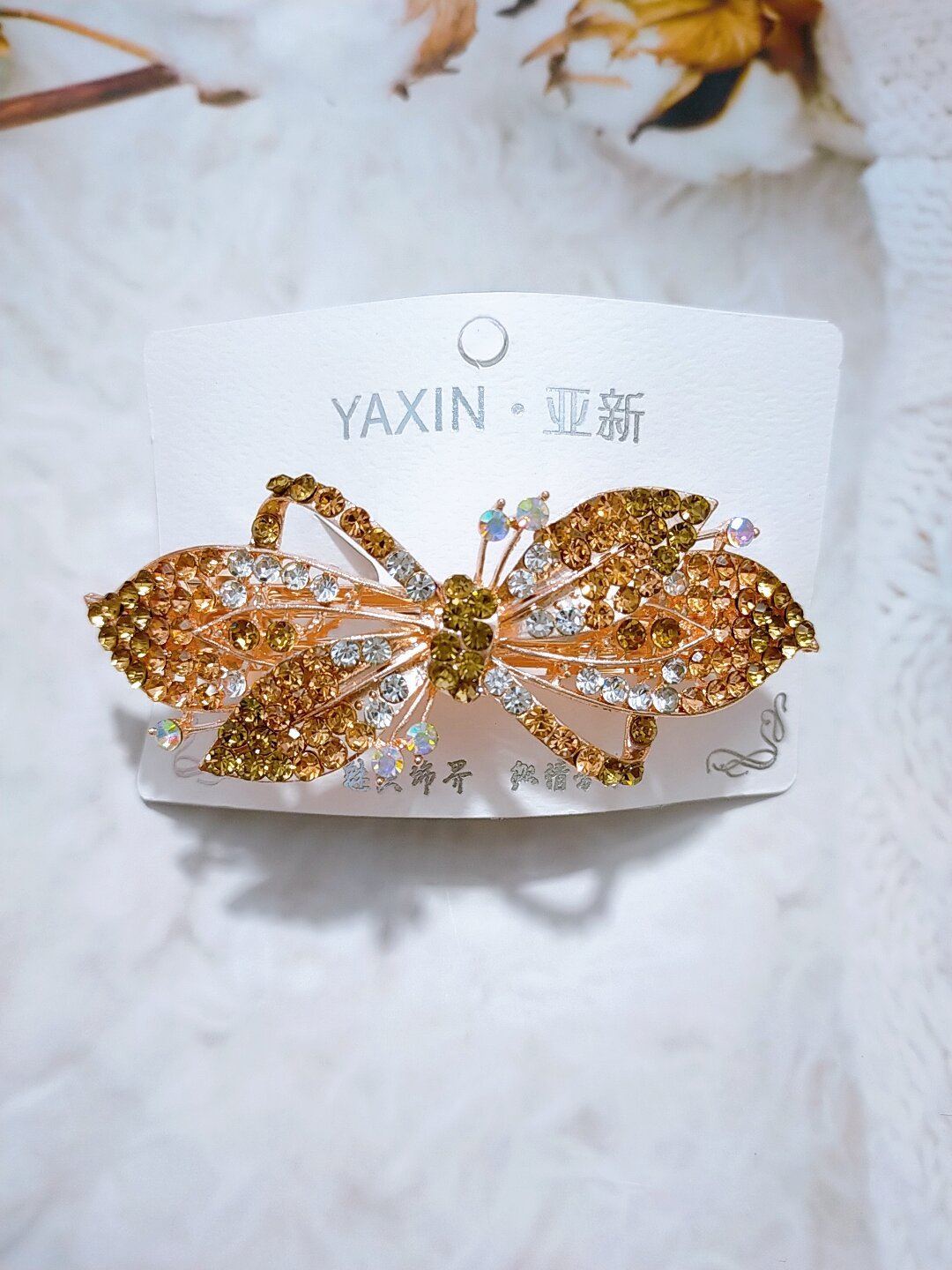 kẹp tóc đính đá phía sau gọng 8cm