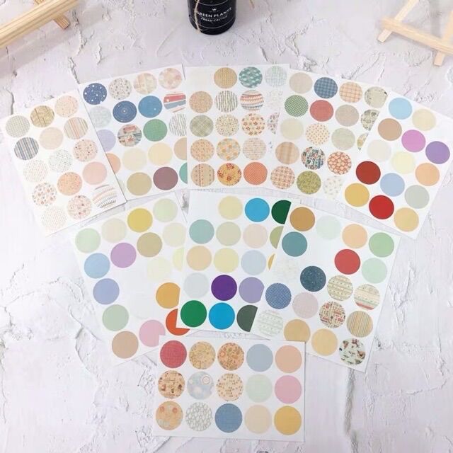 Sticker chấm tròn màu sắc dán tường -may.decor-