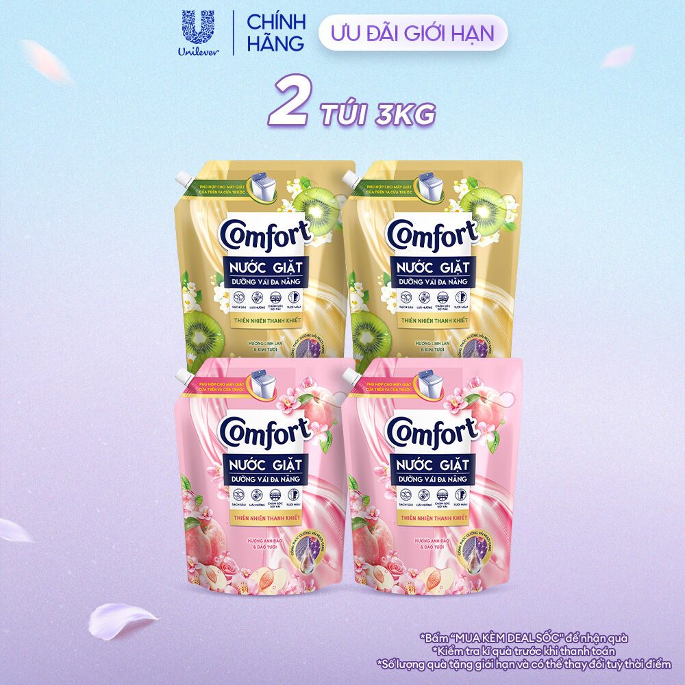 Combo 2 túi Nước Giặt Comfort Thiên Nhiên Thanh Khiết 3KG