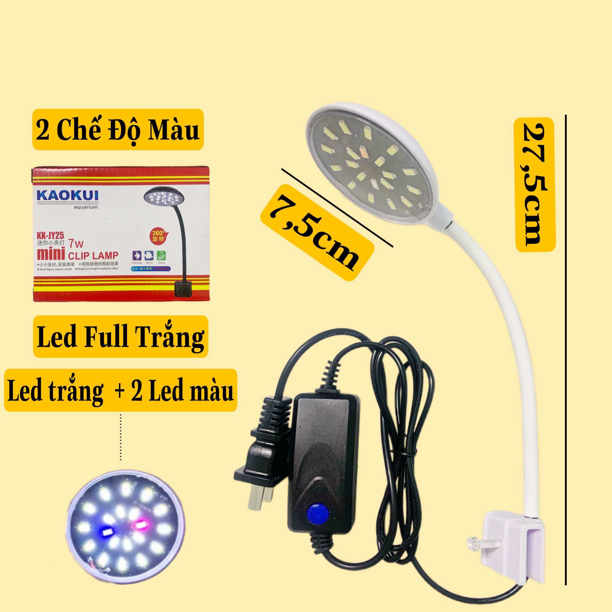 ĐÈN LED KẸP MINI KAOKUI - CHO HỒ CÁ CẢNH