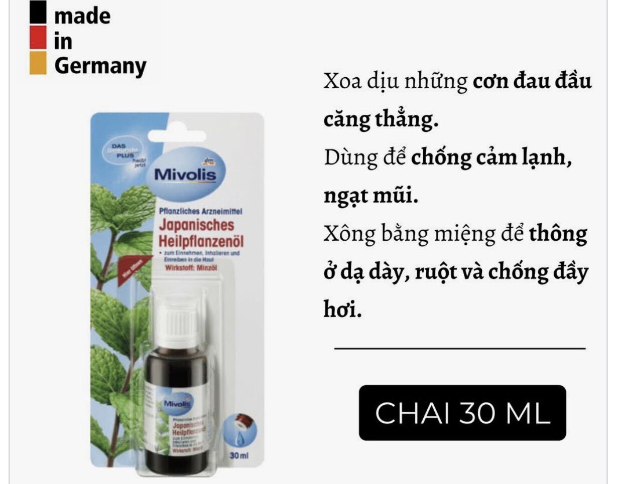 Tinh Dầu Bạc Hà Đức 🇩🇪 [ Date mới nhất ]