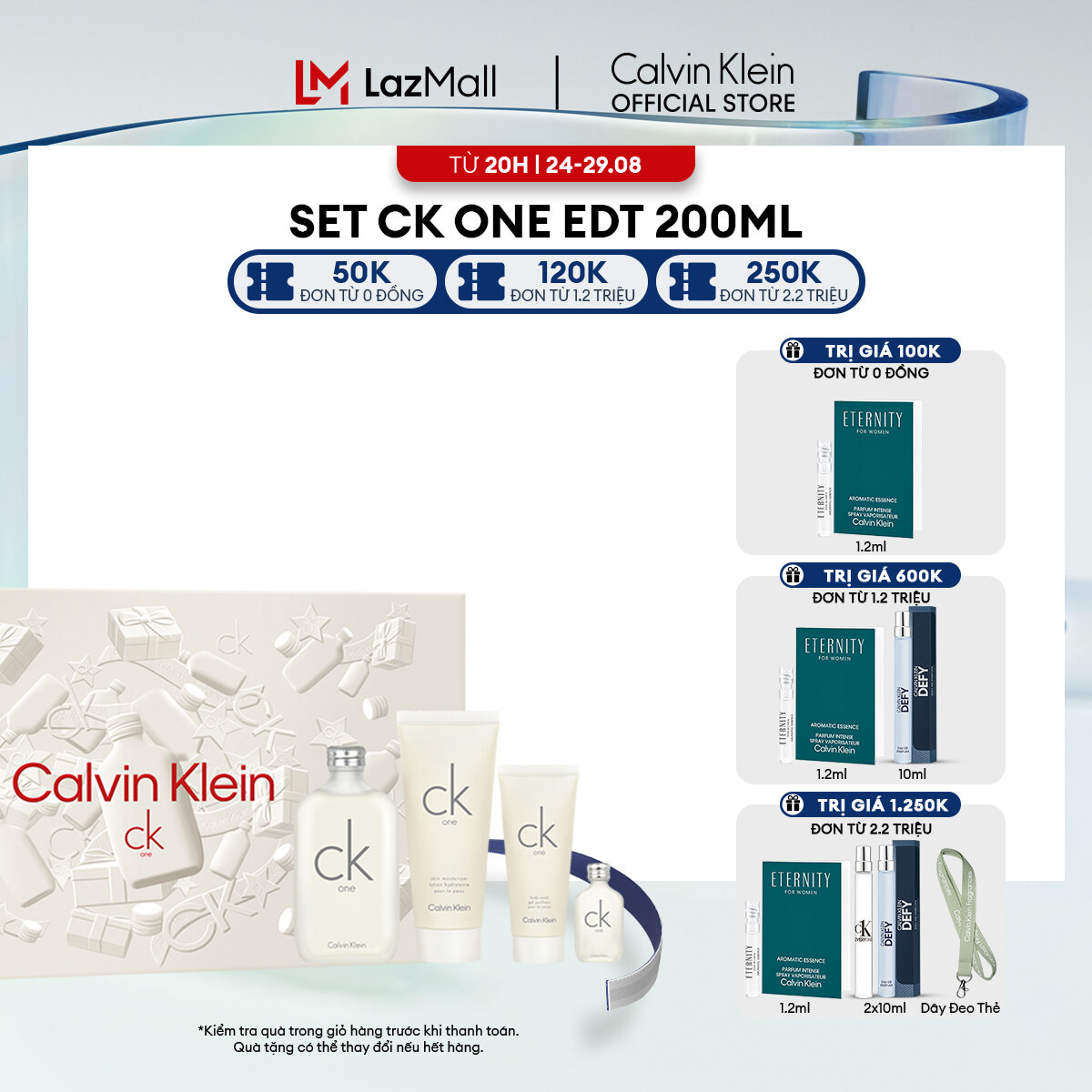 Set nước hoa nam nữ calvin klein ck one edt 200ml + dưỡng thể 200ml + sữa tắm 100ml + edt 15ml