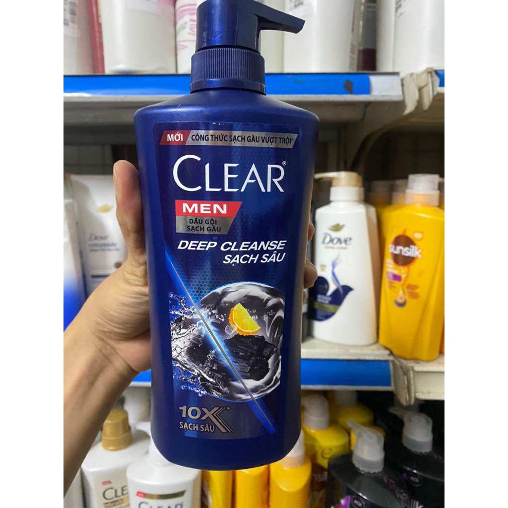 Dầu Gội Clear Men than hoạt tính sạch Gàu 630g đánh bay gàu ngứa