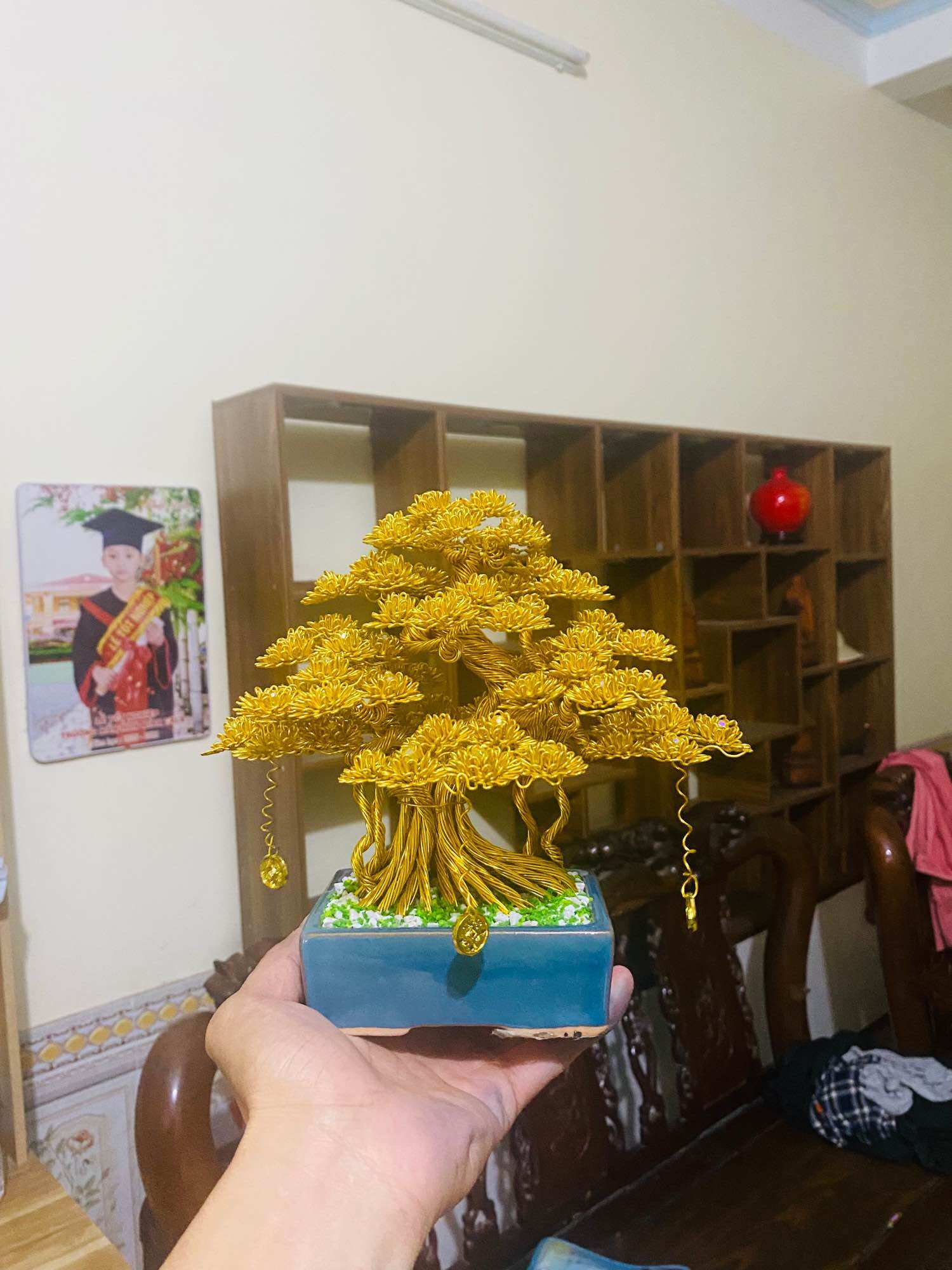 Cây bon sai nghệ thuật uốn thủ công, cây bon sai dây đồng, cây bon sai để bàn